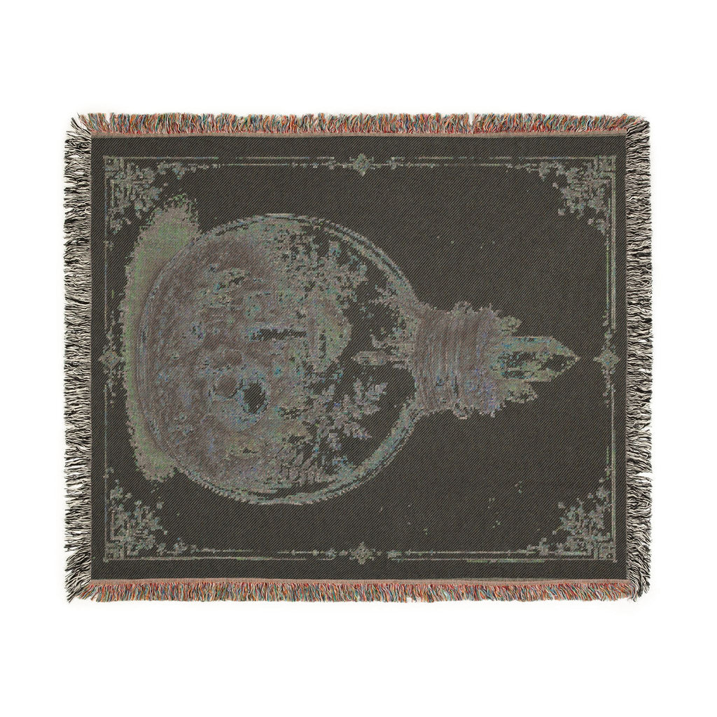 Snow Globe Woven Blanket — Pink Holiday Ornament Throw