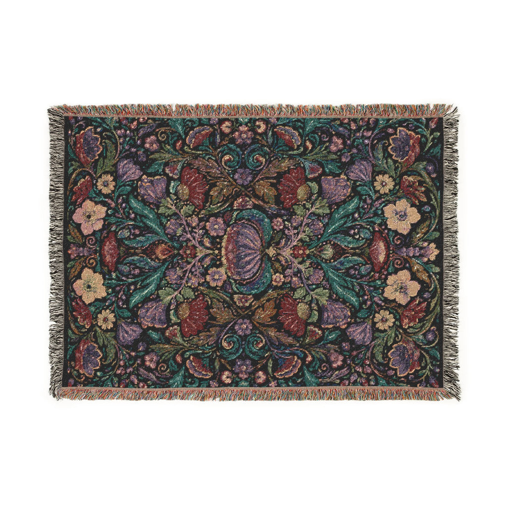 Vintage Floral Woven Blanket