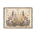Floral Tapestry Woven Throw Blanket — Vintage Garden Needlepoint Design