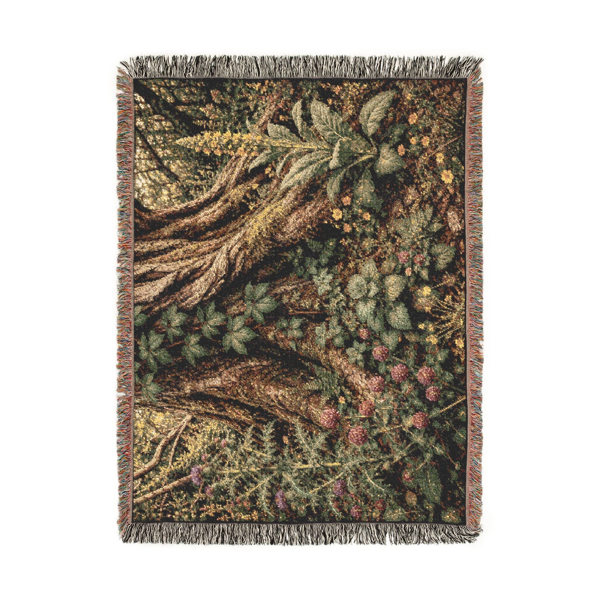 Woodland Tree & Wildflowers Woven Blanket