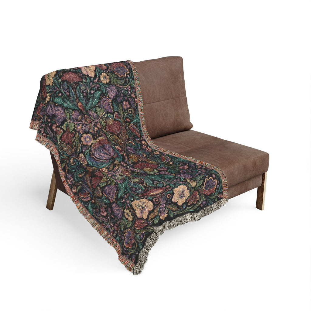 Vintage Floral Woven Blanket