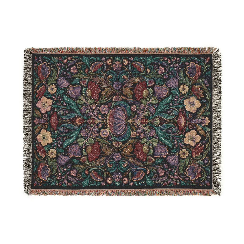 Vintage Floral Woven Blanket
