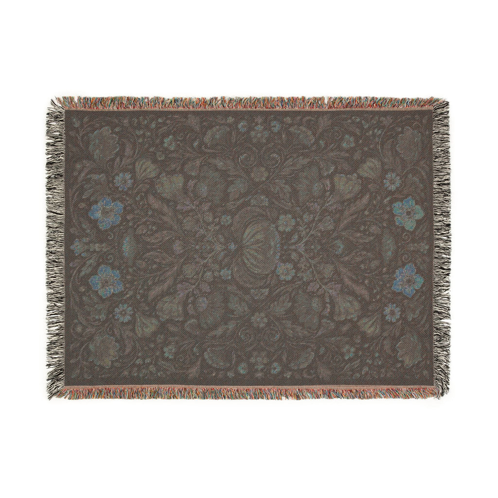 Vintage Floral Woven Blanket