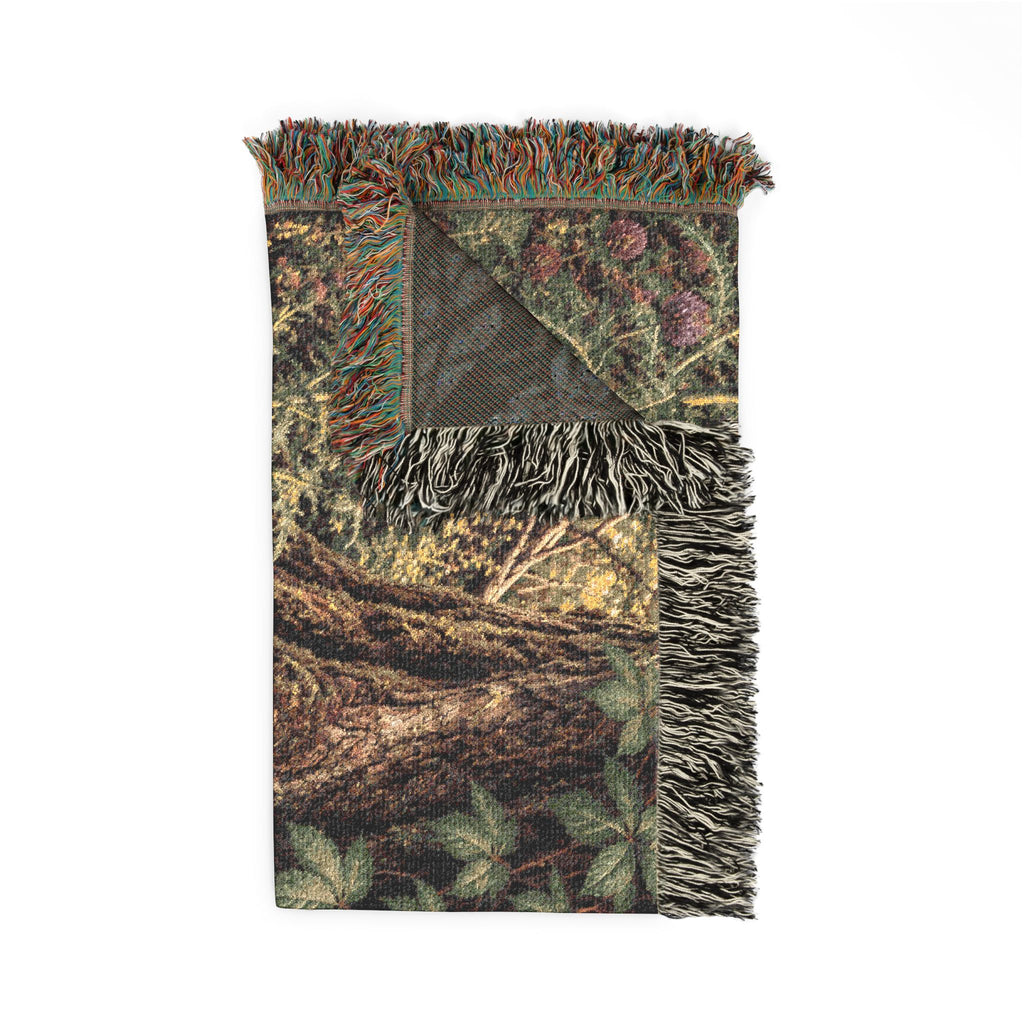 Woodland Tree & Wildflowers Woven Blanket