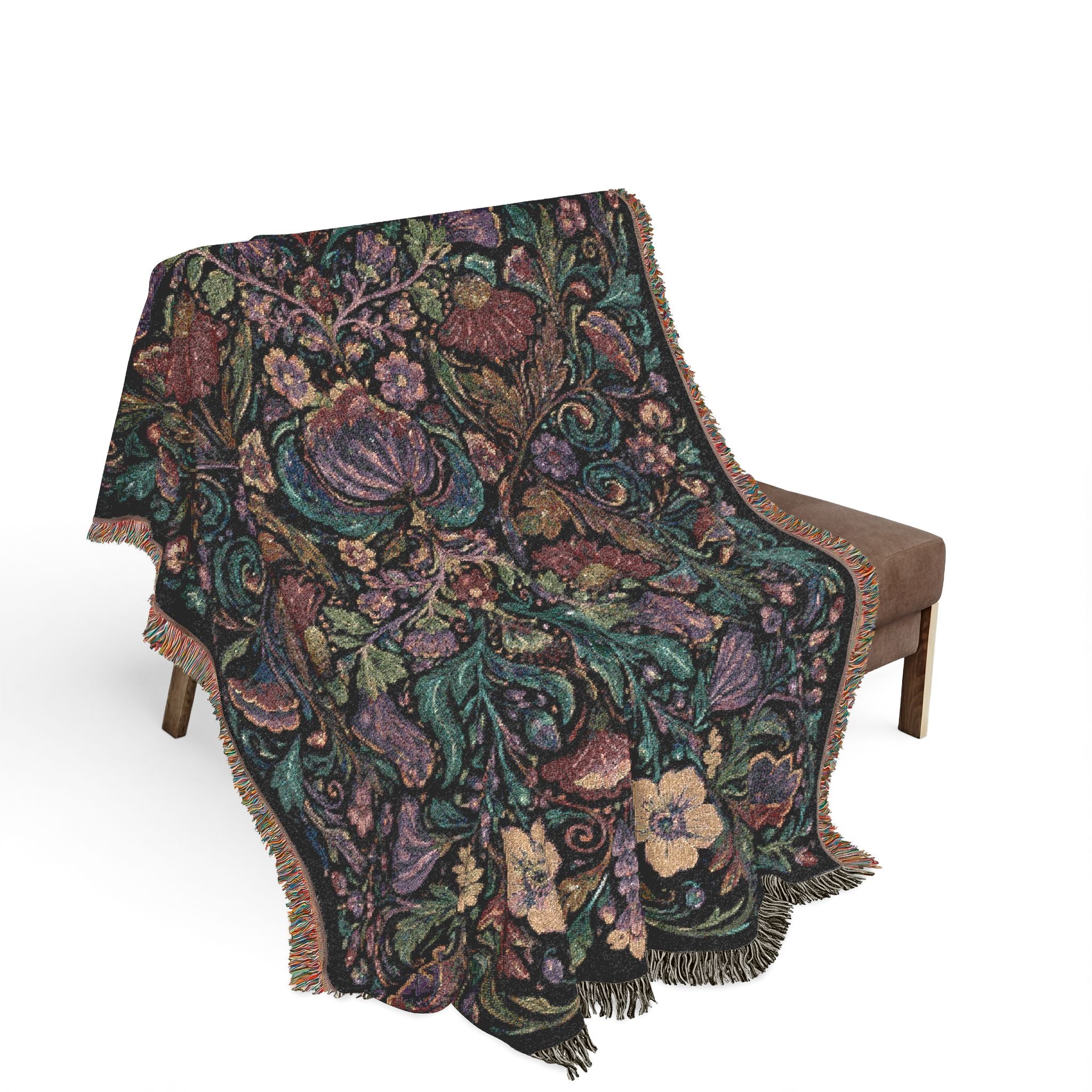 Vintage Floral Woven Blanket