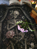 Gothic Skeleton Coffin Woven Blanket