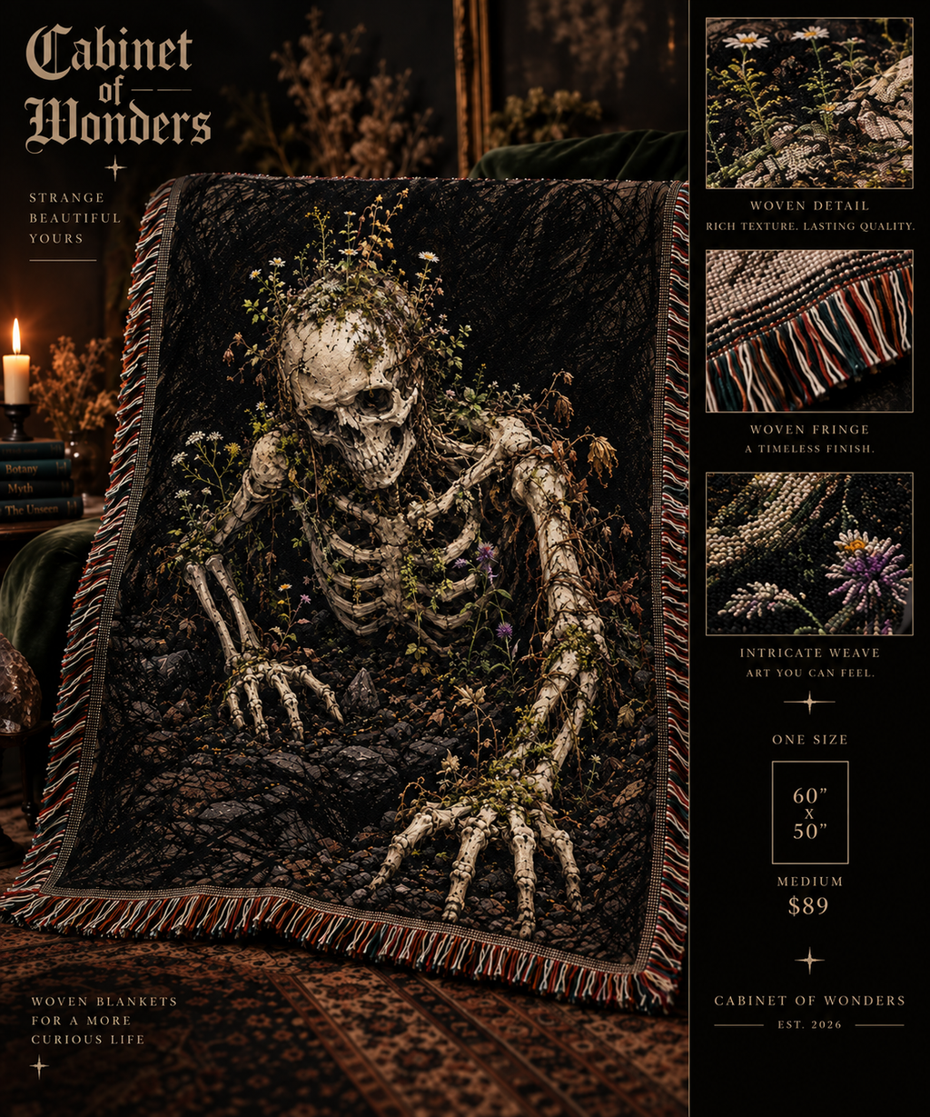 Crawling Skeleton Woven Blanket