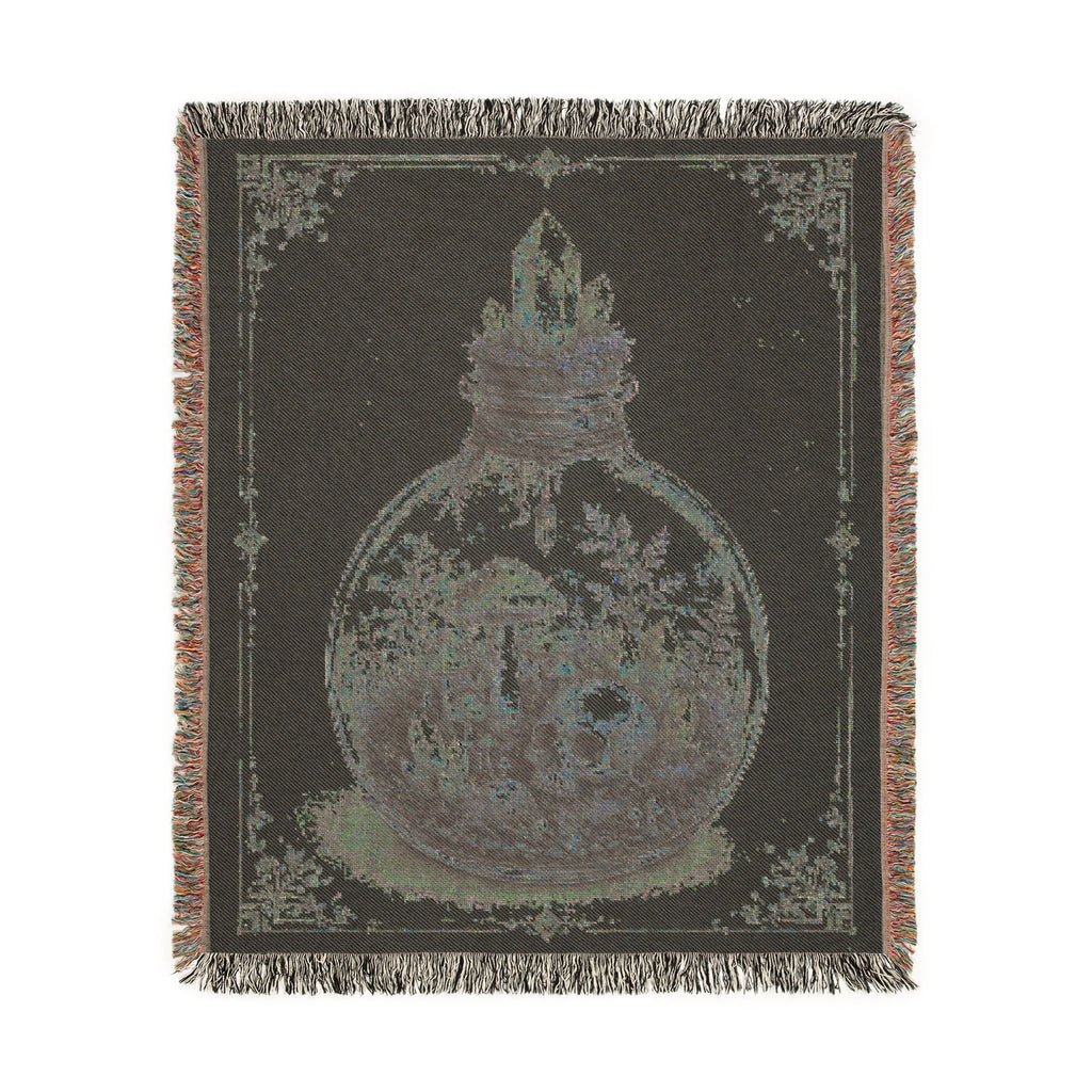 Snow Globe Woven Blanket — Pink Holiday Ornament Throw