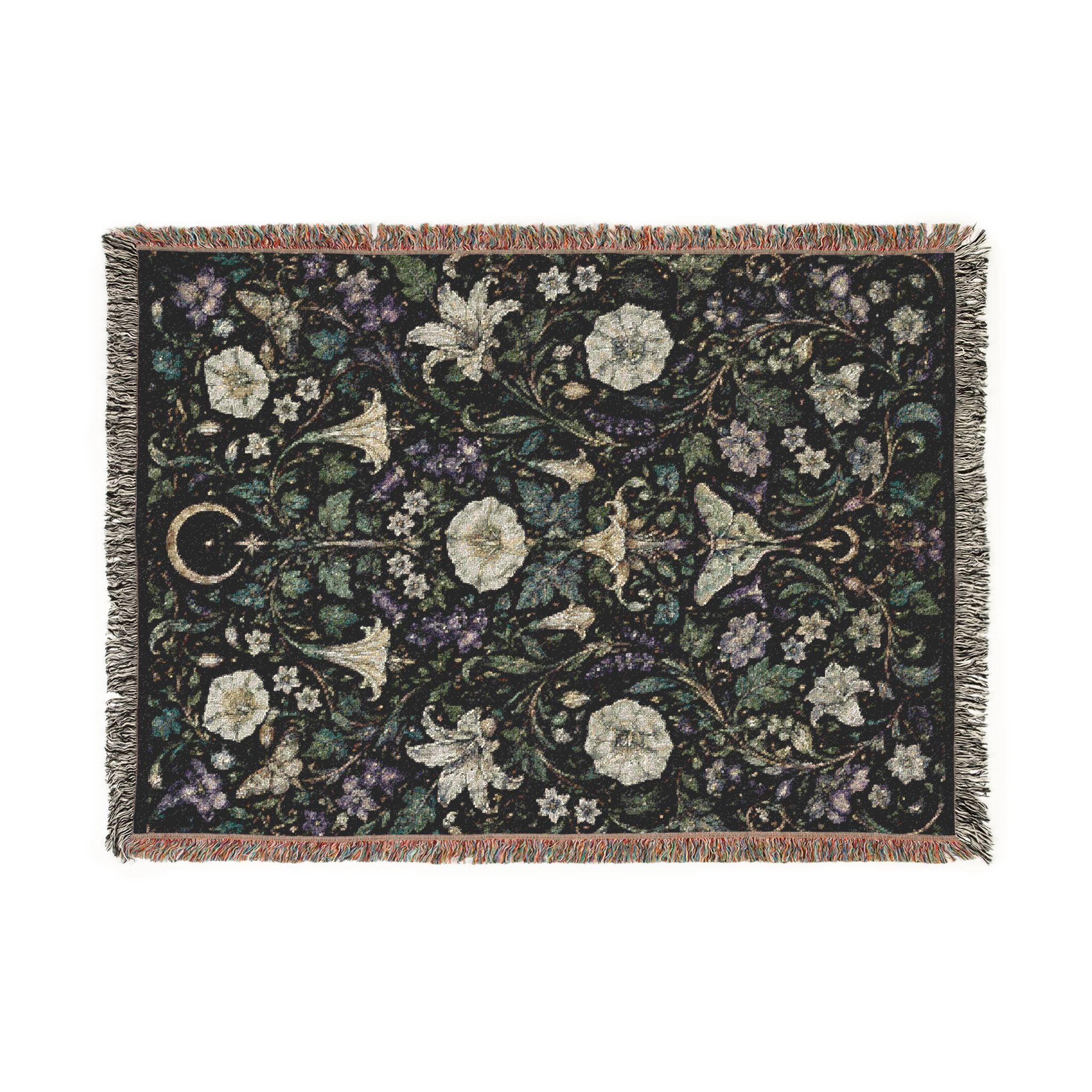Moon Flower Woven Blanket