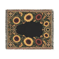 Sunflower Woven Blanket — Cozy Decorative Throw with Victorian Floral Frame